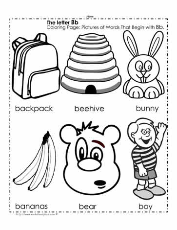 The Letter B Coloring Pictures